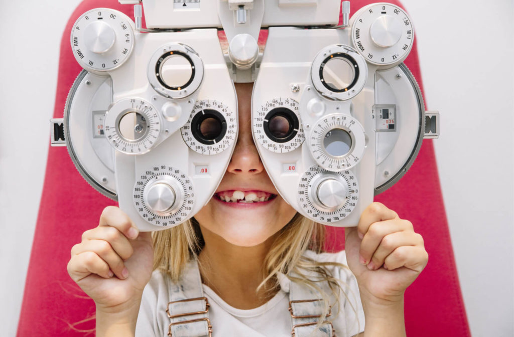 a child has a refraction assessment done at her first eye exam